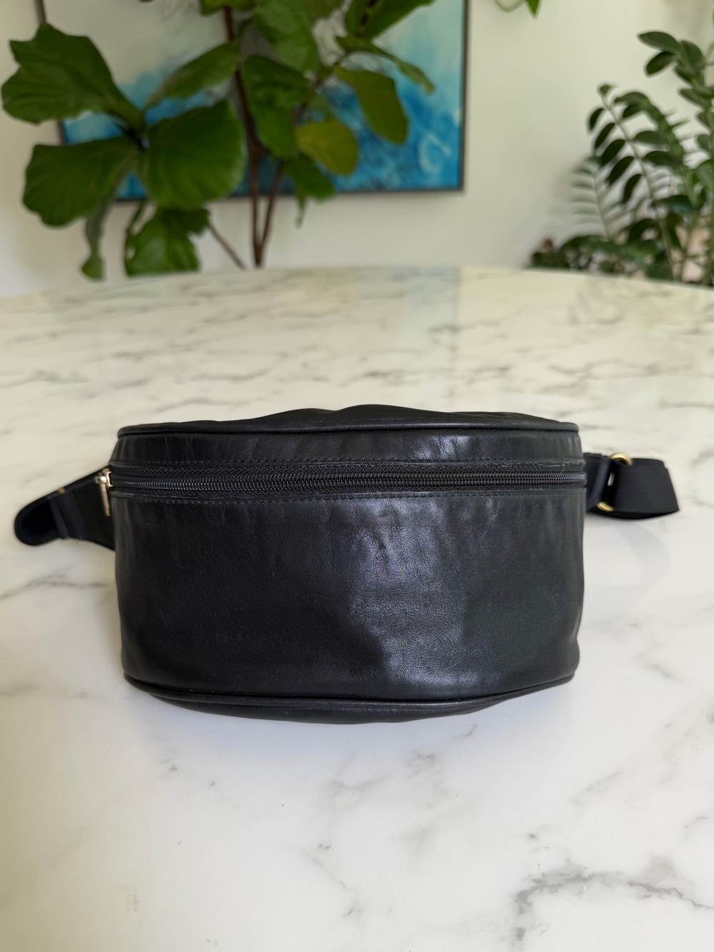 Coach Vintage Canteen Waist Pouch 0515 Black M/L Leather Belt Bag 90's USA 515